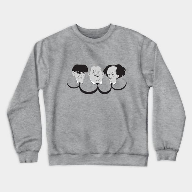 3 Stooges - Comedy Masters Crewneck Sweatshirt by Leo da Fonseca